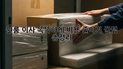 원룸 이사, 똑똑하게 비용 줄이기! 꿀팁 총정리