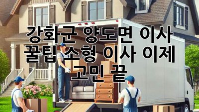 강화군 양도면 이사 꿀팁🍯 소형 이사, 이제 고민 끝!